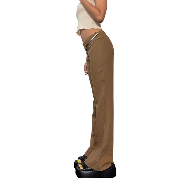 Italian Vintage - Vintage Beige Mid Rise Flare Pants (S) - Picture 2 of 12